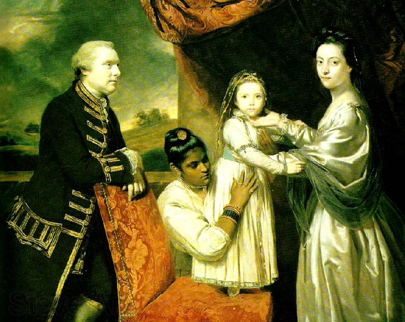 Sir Joshua Reynolds george clive with his family and an indian maidservant Spain oil painting art